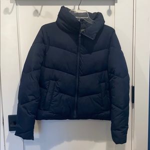 Abercrombie & Fitch navy blue puffer jacket